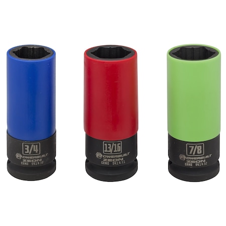 Powerbuilt 3Pc SAE Zeon Wheel Socket Set(E-Com) 240097